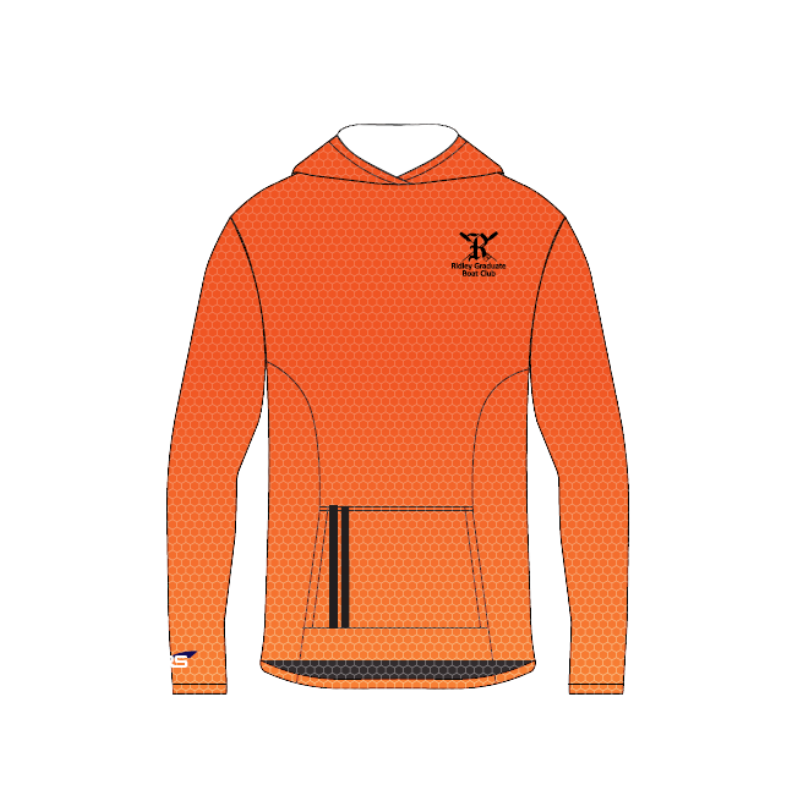 Ridley Grad Orange Sublimated Lightweight Sun Hoodie Mens