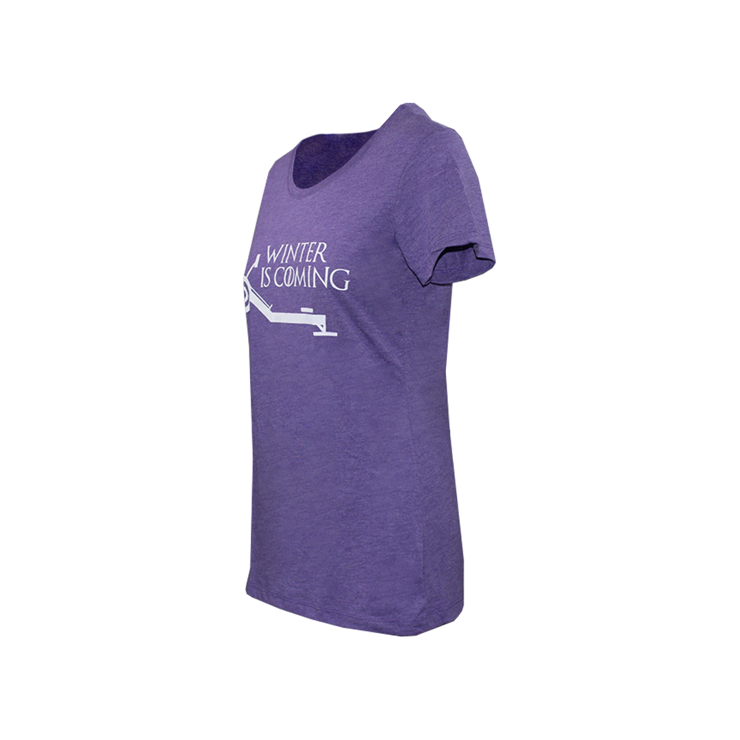 T-Shirt Donna Style3 'Winter Is Coming' In Puro Cotone Premium: Maglia Basic Aderente Con Stampa Vintage, Certificata Öko-Tex 100